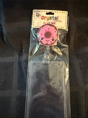 Pink Donut Badge Reel ID Holder